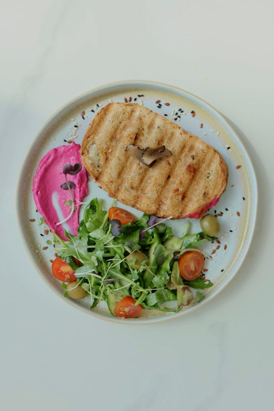 French omelette with soft cheese,avacado cream and side salad